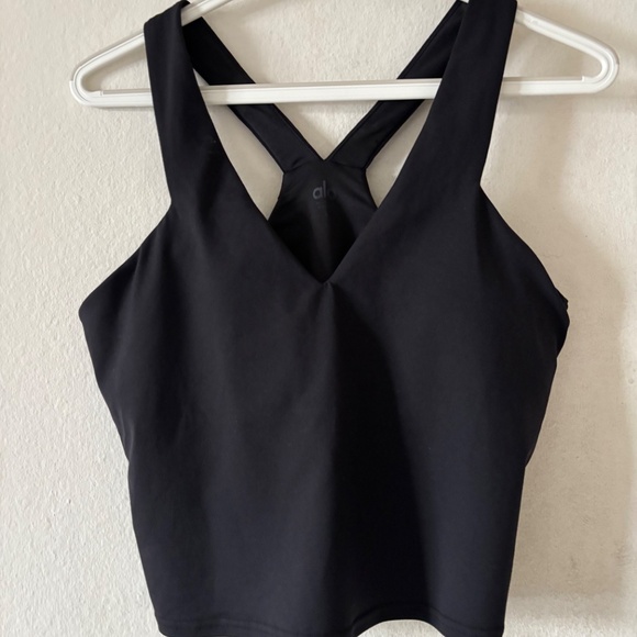 Alo Yoga Women's Airbrush Real Bra Tank Top - Black - Picture 3 of 10